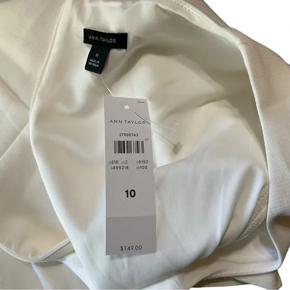 Ann Taylor White Side Button Sheath Dress Size 10 - Picture 7 of 10